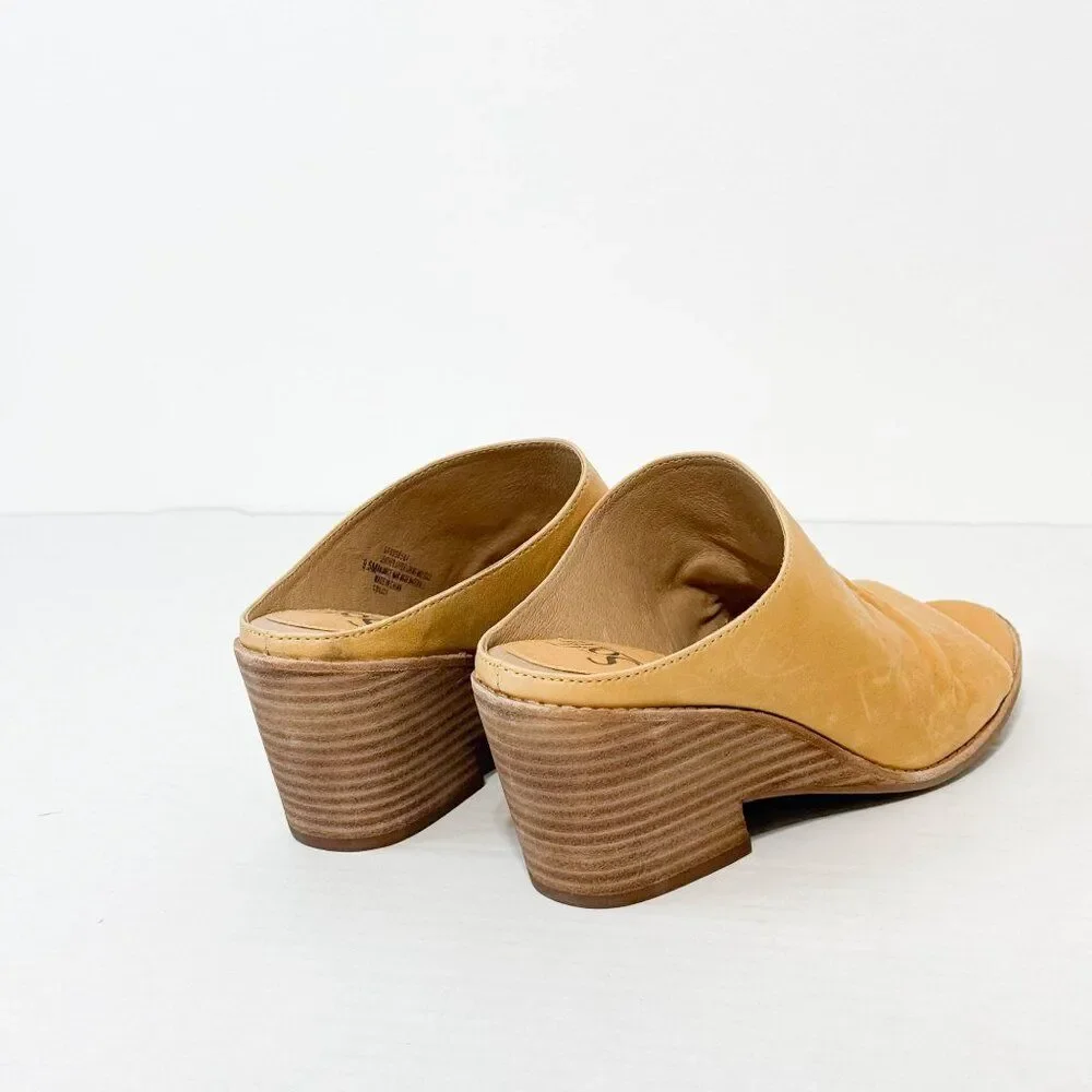 Sofft Strathmore NWB Sz 10 Soleil Yellow Luxe Italian Ruched Slide Wedge Shoes